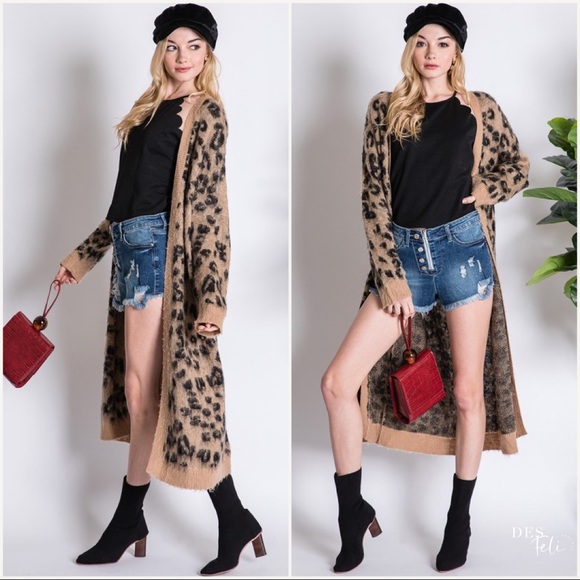 Leopard Print Long Cardigan - Picture 5 of 6